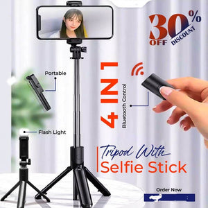 4 in 1 Tripod Selfie Stick With Remote Control - YNT Store 