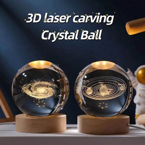 Galaxy Crystal Ball Night Lamp 🌌 - Mystical Decor Light 🪐 - YNT Store 