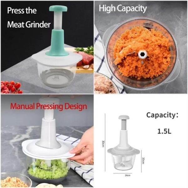 Manual Hand Press Onion and Vegetable Chopper-Effortless Food Prep Tool - YNT Store 