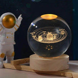 Galaxy Crystal Ball Night Lamp 🌌 - Mystical Decor Light 🪐 - YNT Store 