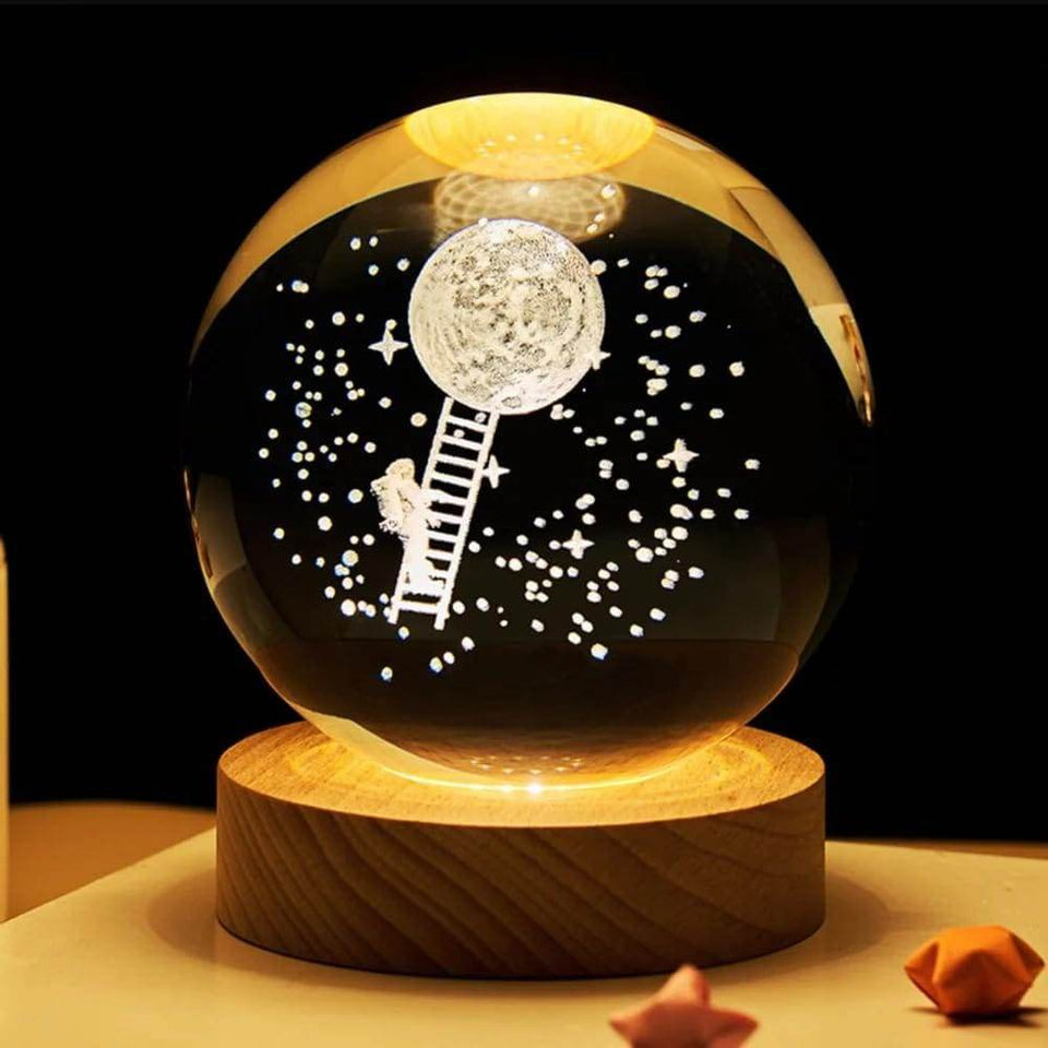 Galaxy Crystal Ball Night Lamp 🌌 - Mystical Decor Light 🪐 - YNT Store 