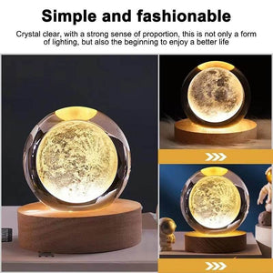 Galaxy Crystal Ball Night Lamp 🌌 - Mystical Decor Light 🪐 - YNT Store 