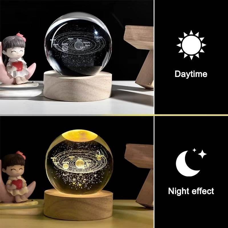 Galaxy Crystal Ball Night Lamp 🌌 - Mystical Decor Light 🪐 - YNT Store 