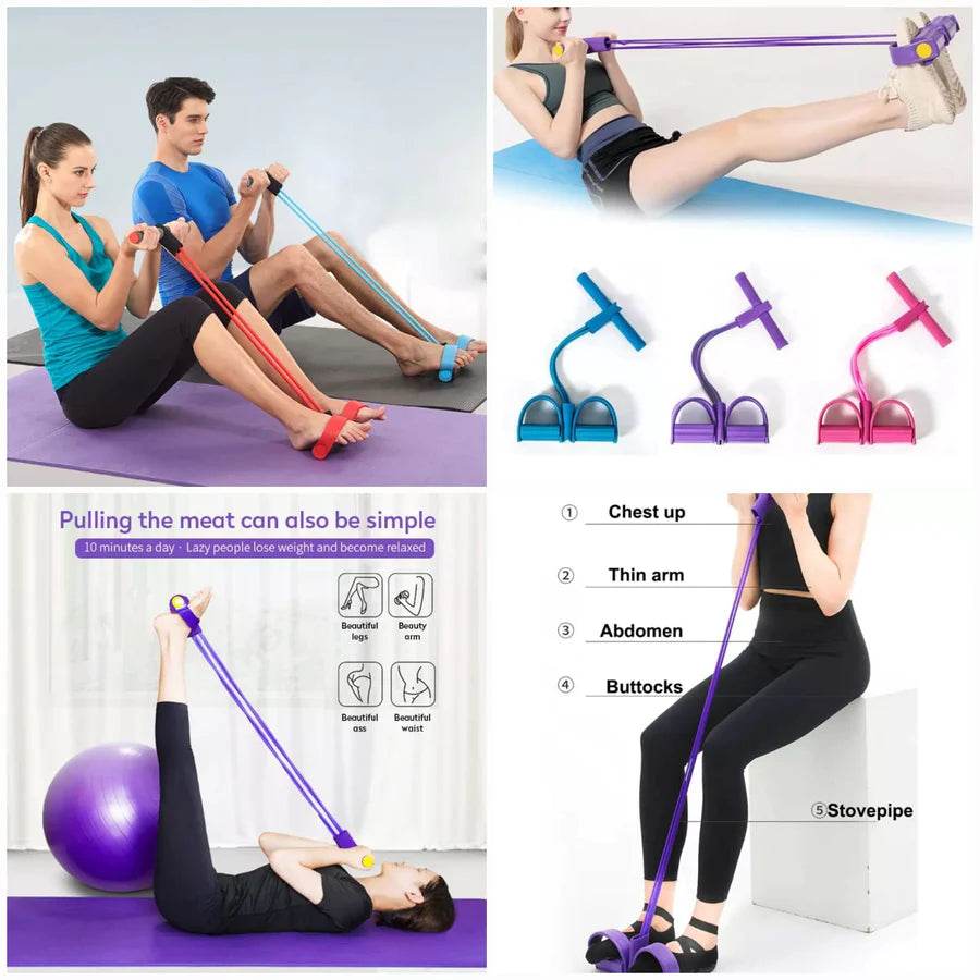 Premium Tummy Trimmer – Foot Pedal Resistance Band (Random Colors) - YNT Store 