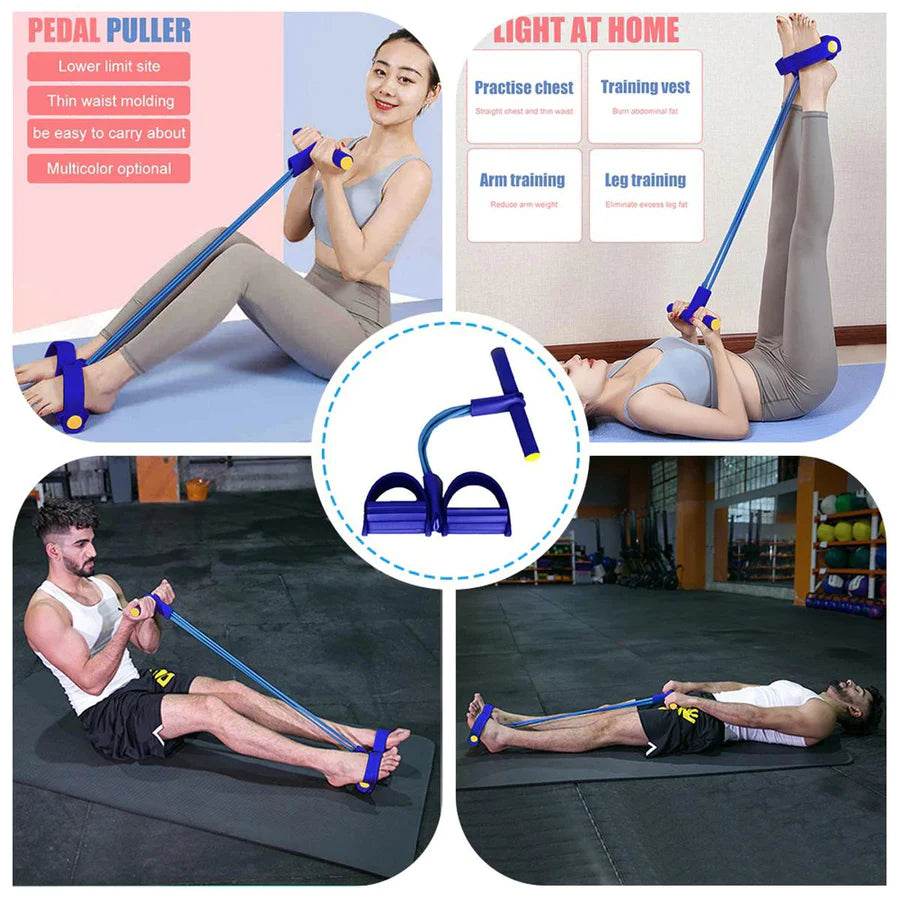 Premium Tummy Trimmer – Foot Pedal Resistance Band (Random Colors) - YNT Store 
