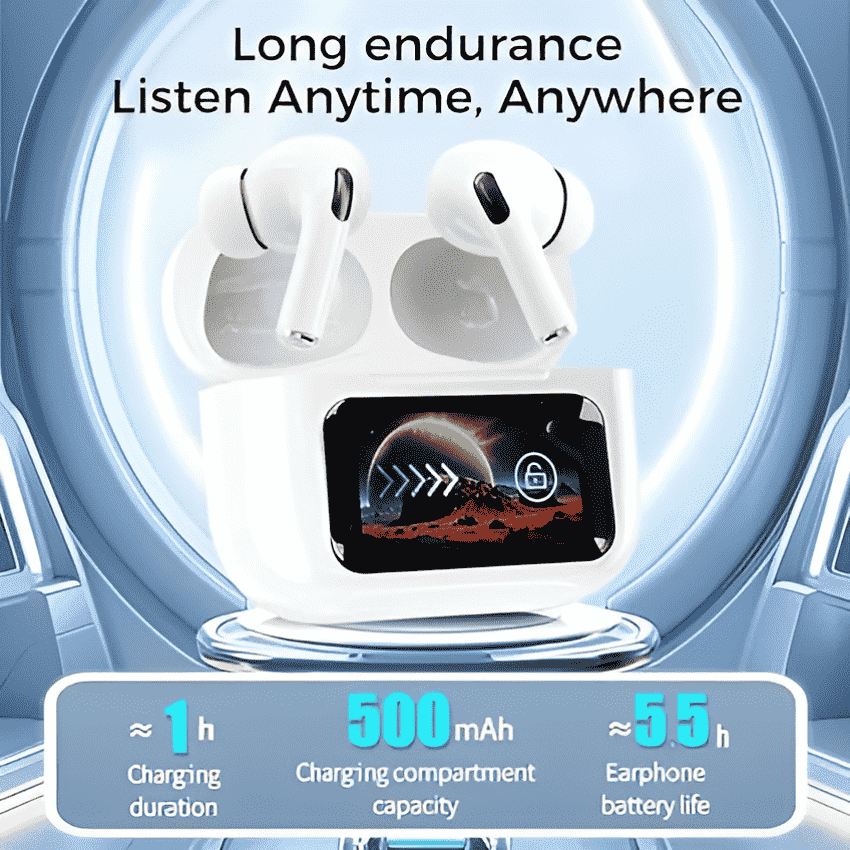 🎧 A9 PRO Earbuds: Smart Display & Noise-Free Sound! - YNT Store 